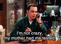 Sheldon Cooper I'm not crazy my mother had me tested