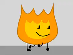 Cartoon fire character walking