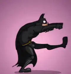 Batman doing the floss dance