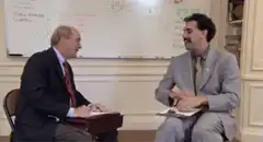 Borat and Steve Carell high five