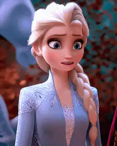 Elsa looking worried and confused