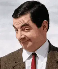 Mr. Bean smirking