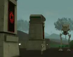AT-ST walker steps on stormtrooper