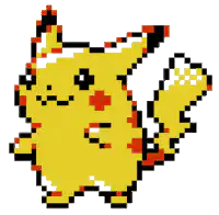 pixel art Pikachu winking