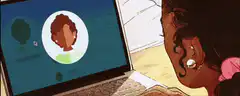 Girl scrolling through social media profile