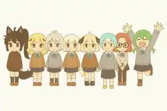 Nekopara characters standing in a line