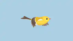 Yellow bird flying animation