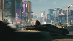 Blade Runner 2049 cityscape with car