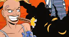 Cigarette Girl lights a cigar