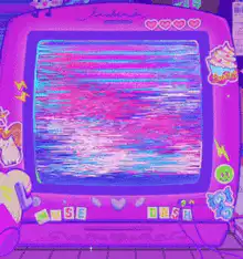 Anime girl on retro TV screen