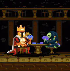 pixel art king and goblin playing cards