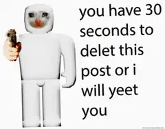 Roblox character with gun yeet you