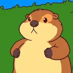 Groundhog popping into hole