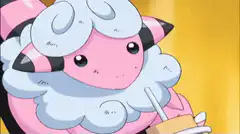 Flaaffy drinking juice