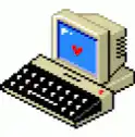 pixel art computer with heart