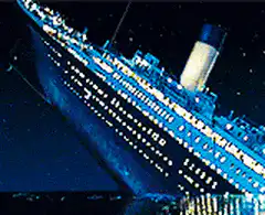 Titanic sinking at night
