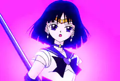 Sailor Pluto poses with her staff