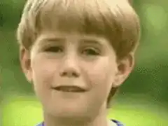 Blonde boy head tilt with fuck text