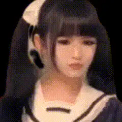 Maid character looking down and up