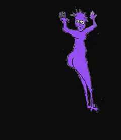 Color changing dancing woman and explosion