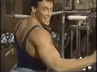 Arnold Schwarzenegger doing the splits
