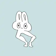 white rabbit character dancing