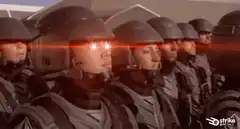 Soldier with glowing eyes I'm doing my part