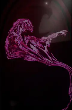 Pink liquid splash forming a shape