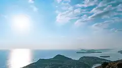 sunset over sea and islands