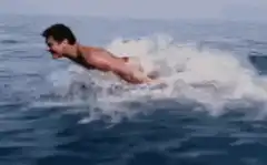Man swimming in ocean