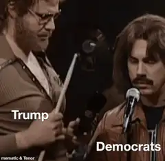 Trump hits Democrats with drumstick