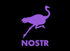 Purple Ostrich Logo with NOSTR Text
