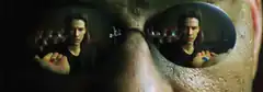 Morpheus and Neo in glasses reflection