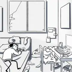 Person wakes up and starts working