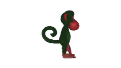 3d monkey spinning around