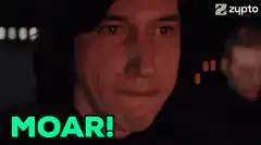 Adam Driver yelling MOAR