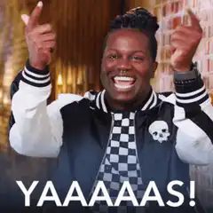 Man celebrating with YAAAAAS