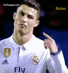 Cristiano Ronaldo pointing to Rolex