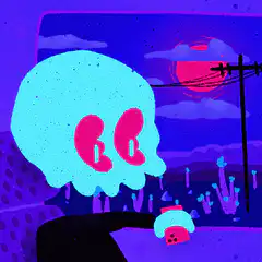 blue ghost crying sunset
