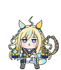 Chibi horse girl with tambourine