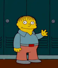 Ralph Wiggman waving at lockers