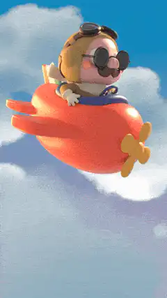 Pig pilot flying carrot plane
