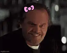 Jack Nicholson with Hello Kitty bow