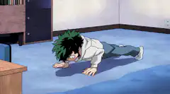 Deku doing pushups
