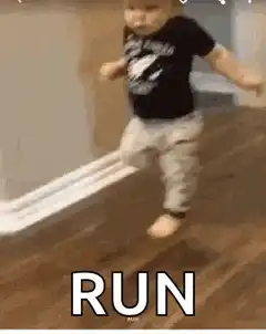 Toddler running in place