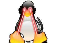 Tux penguin laser eyes and sunglasses