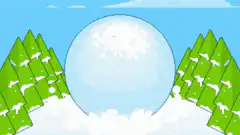 Blue bird in snowball