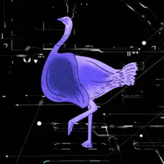 Purple Ostrich on Circuit Board