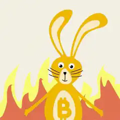 Bitcoin bunny in flames says LFG