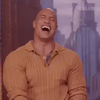 Dwayne Johnson laughing hysterically